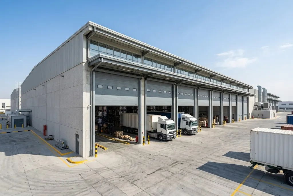 Crawford industrial garage doors installed at a commercial warehouse in Dubai