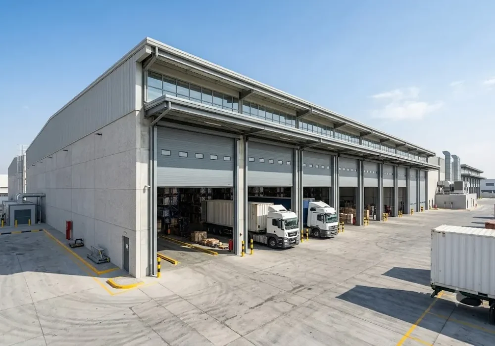 Crawford industrial garage doors installed at a commercial warehouse in Dubai