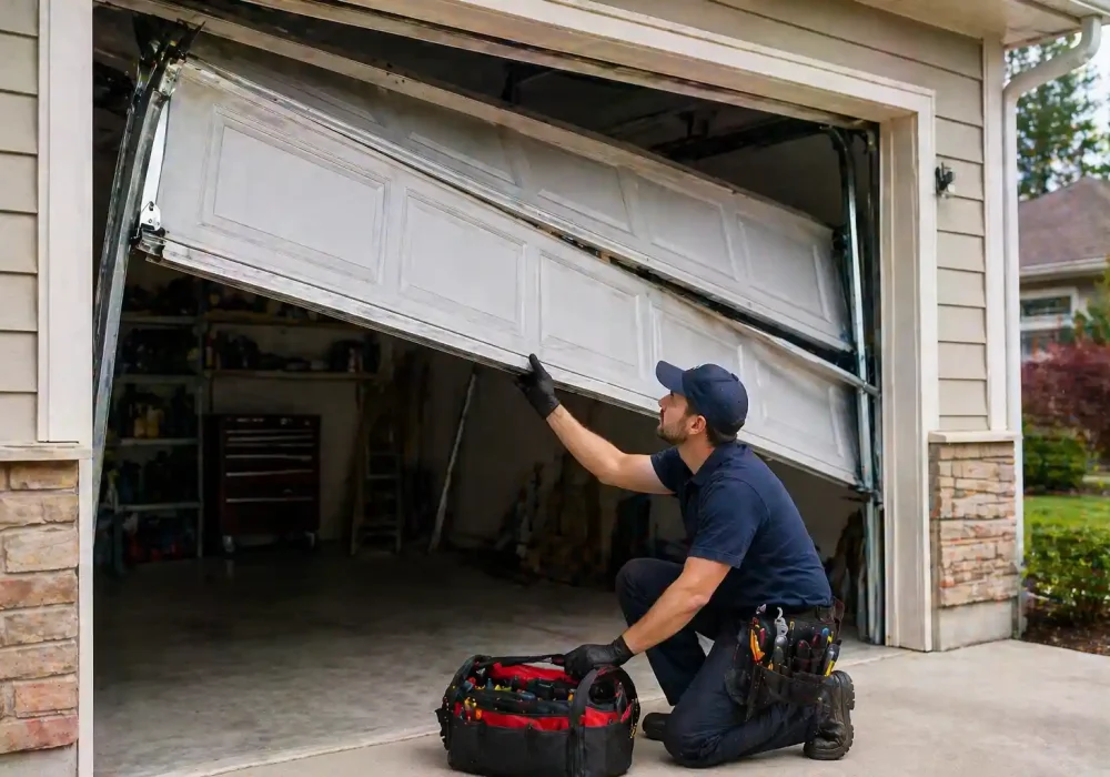 fix garage door track issue