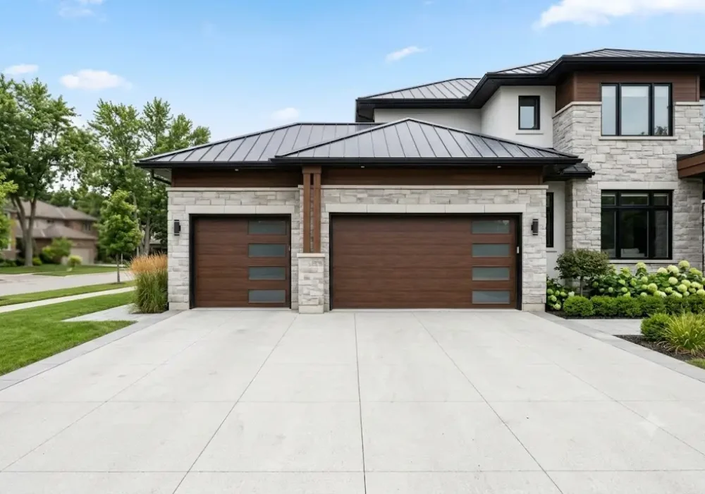 Standard garage door width comparison for single and double garage doors